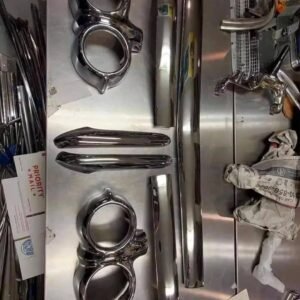 58 impala triple chrome front end diecast set. Hoodbar 2 parking lights and alln4 eyebrow