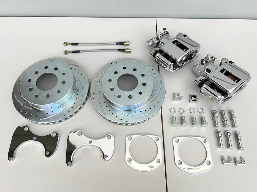 1955-57 CHEVY BEL AIR, 1958-70 IMPALA REAR DISC BRAKE KIT CHROME /STOCK REAR END - Image 3