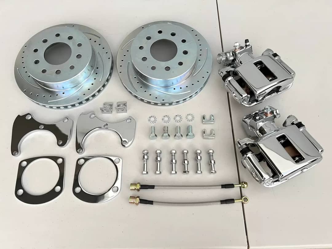 1955-57 CHEVY BEL AIR, 1958-70 IMPALA REAR DISC BRAKE KIT CHROME /STOCK REAR END - Image 4