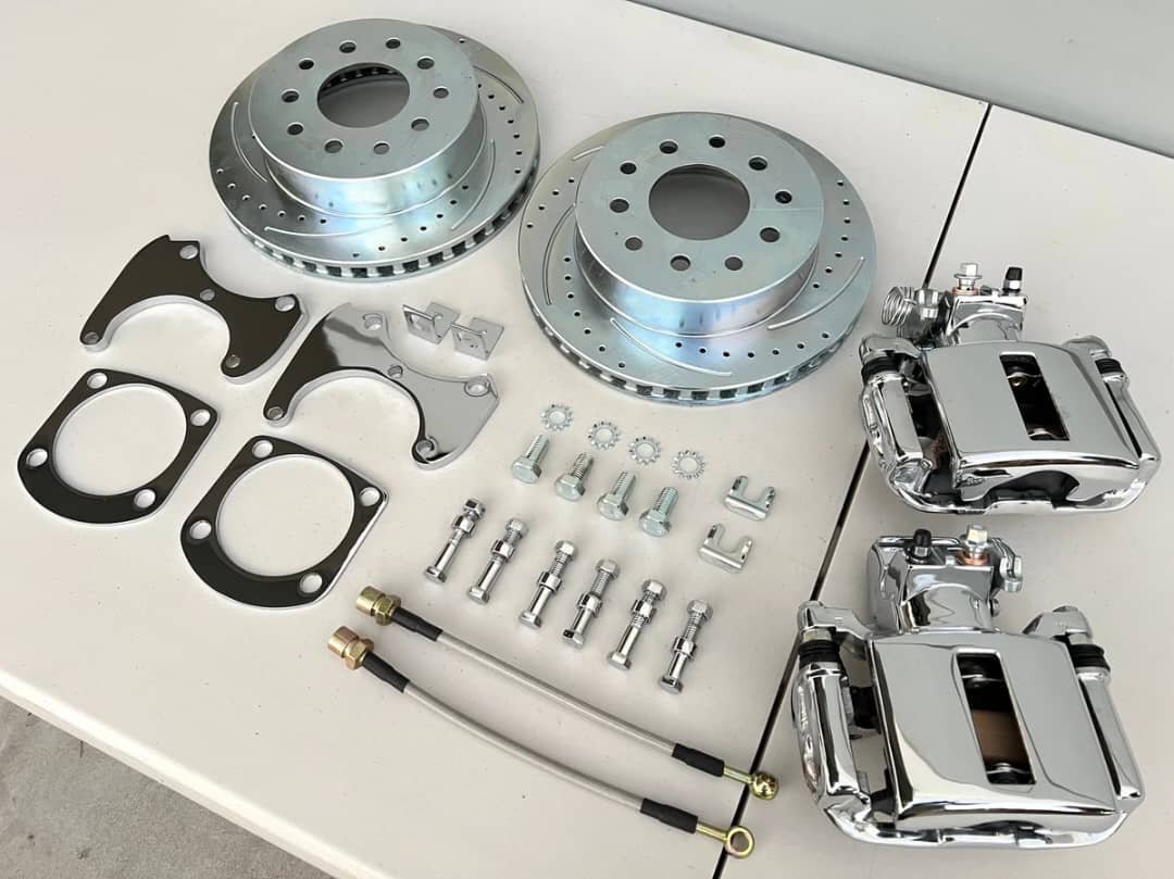1955-57 CHEVY BEL AIR, 1958-70 IMPALA REAR DISC BRAKE KIT CHROME /STOCK REAR END - Image 2
