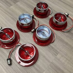 1963 Chevrolet Impala LED Tail Light Back Up Lens With Chrome Bezel Set of 6
